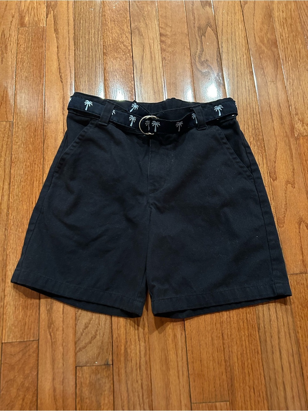 Gymboree Navy Shorts with Palm-Print Belt, Size 7